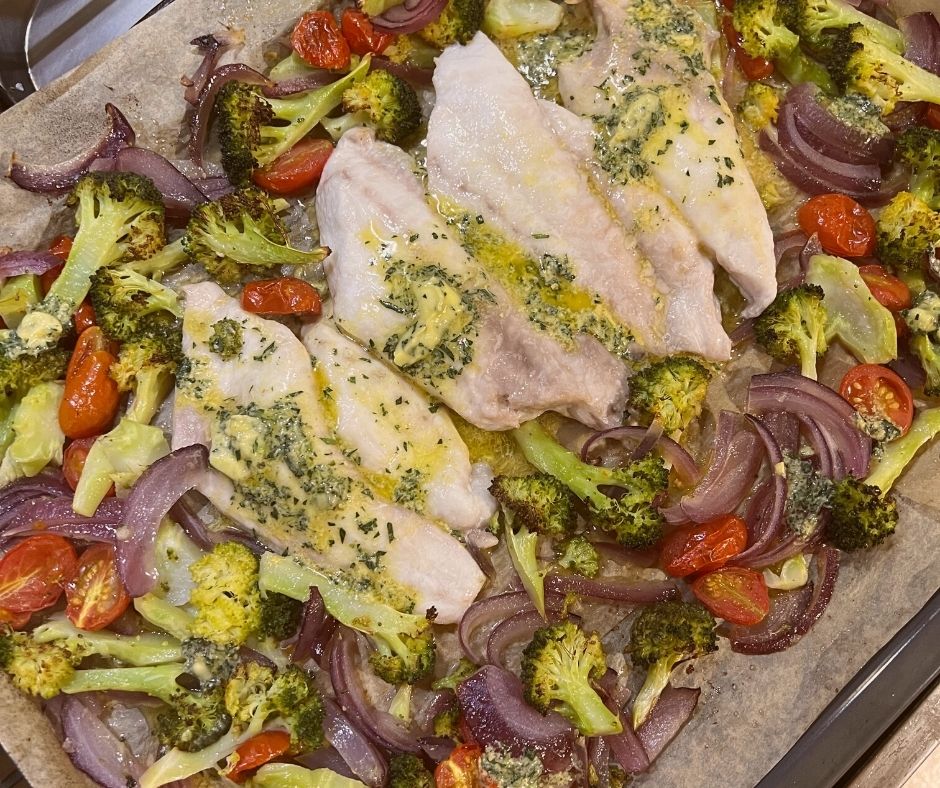 Buttered Tarragon Fish Tray Bake The Cooks Collective